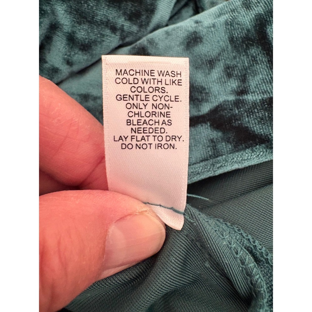 Cato Women XL Teal Crushed Velvet Duster Cardigan Open Front Longline Blazer - Picture 4 of 10